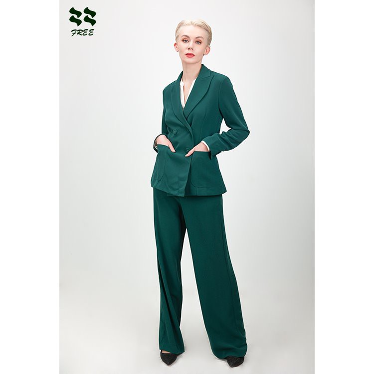 Ladies Double Breasted Suit With Pockets