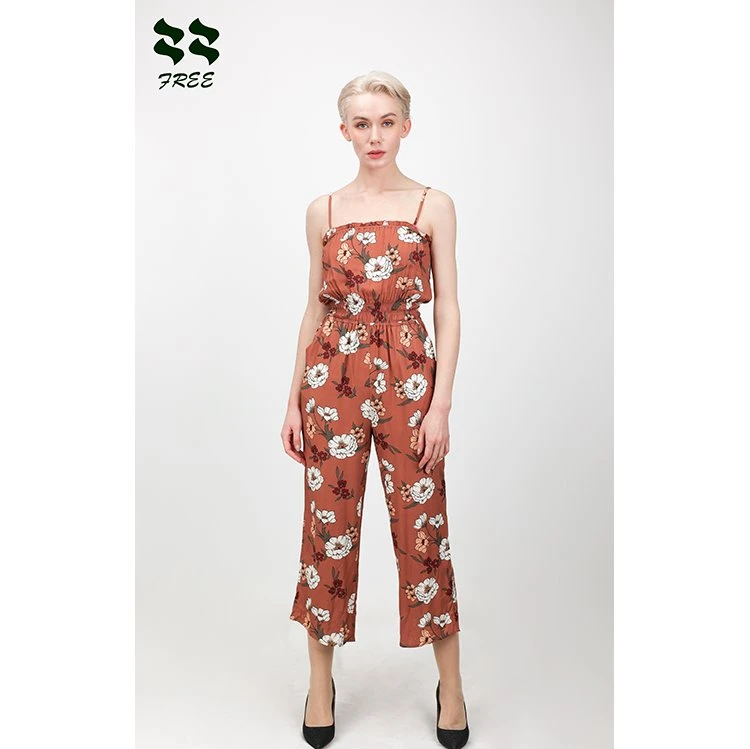 Ladies Elastic Waist Jumpsuit With Pockets